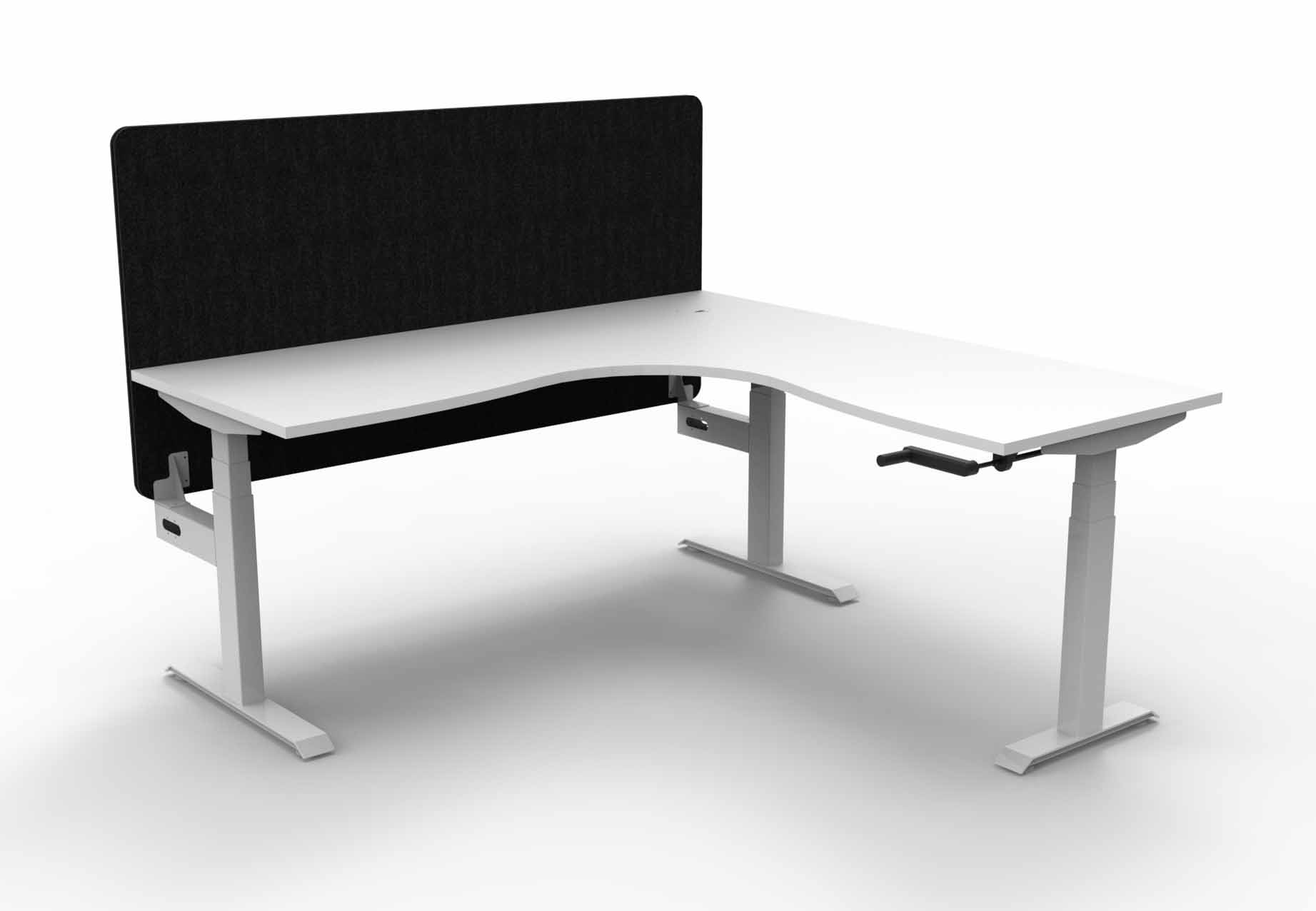 Boost Crank Manual Sit-Stand Corner Workstation-with Eco Screen